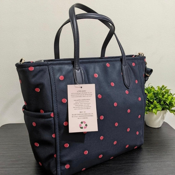 Bolsa Kate Spade Chelsea Medium Satchel - Azul Puntos Rosas