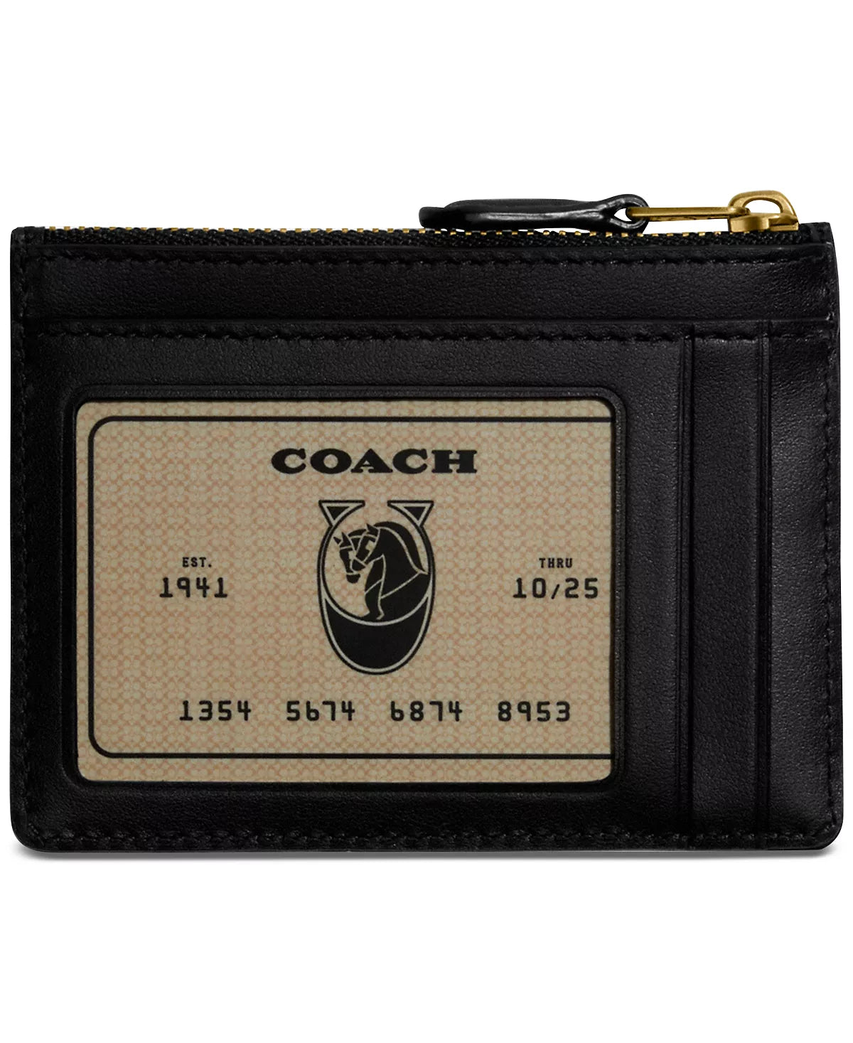 Monedero Tarjetero Coach Mini Skinny ID Card Case with box - Negro/Gris