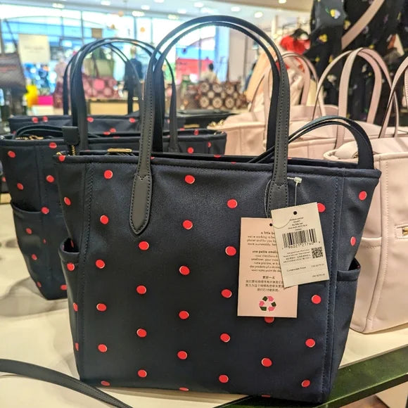 Bolsa Kate Spade Chelsea Medium Satchel - Azul Puntos Rosas
