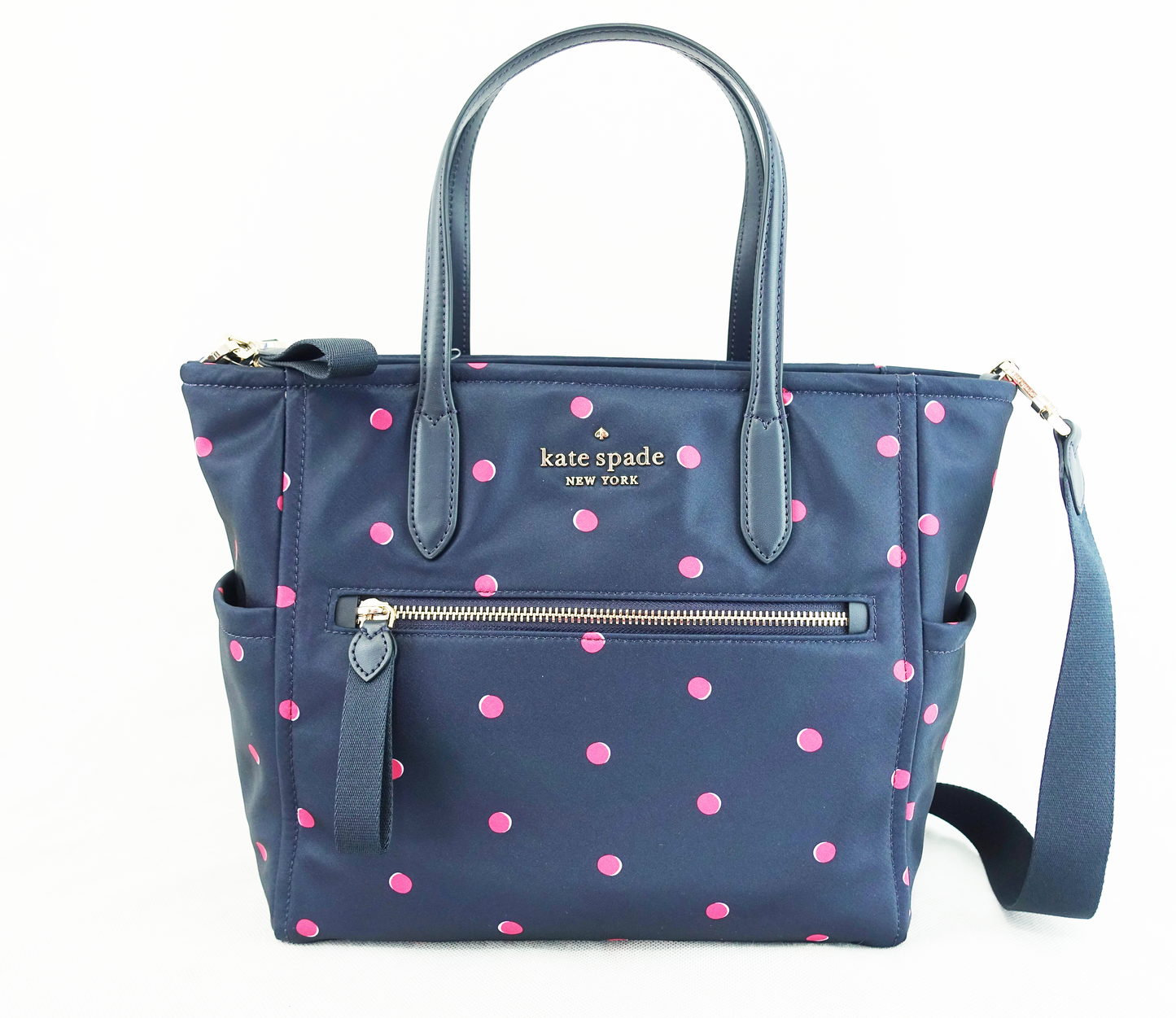 Bolsa Kate Spade Chelsea Medium Satchel - Azul Puntos Rosas