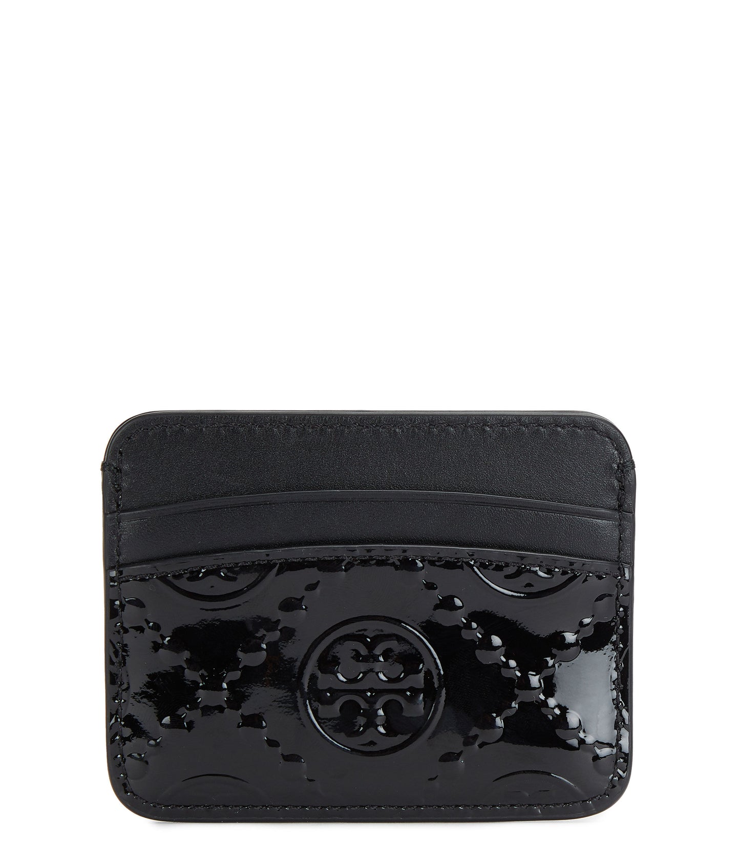 Tarjetero Tory Burch T Monogram Patent Card Case - Black