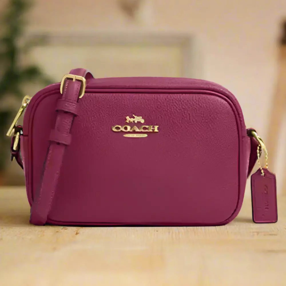 Bolsa Coach Mini Jamie Camera Bag - Gold / Pink