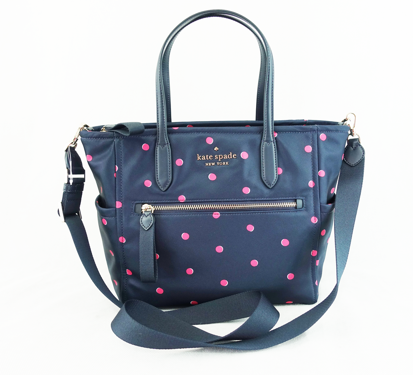 Bolsa Kate Spade Chelsea Medium Satchel - Azul Puntos Rosas