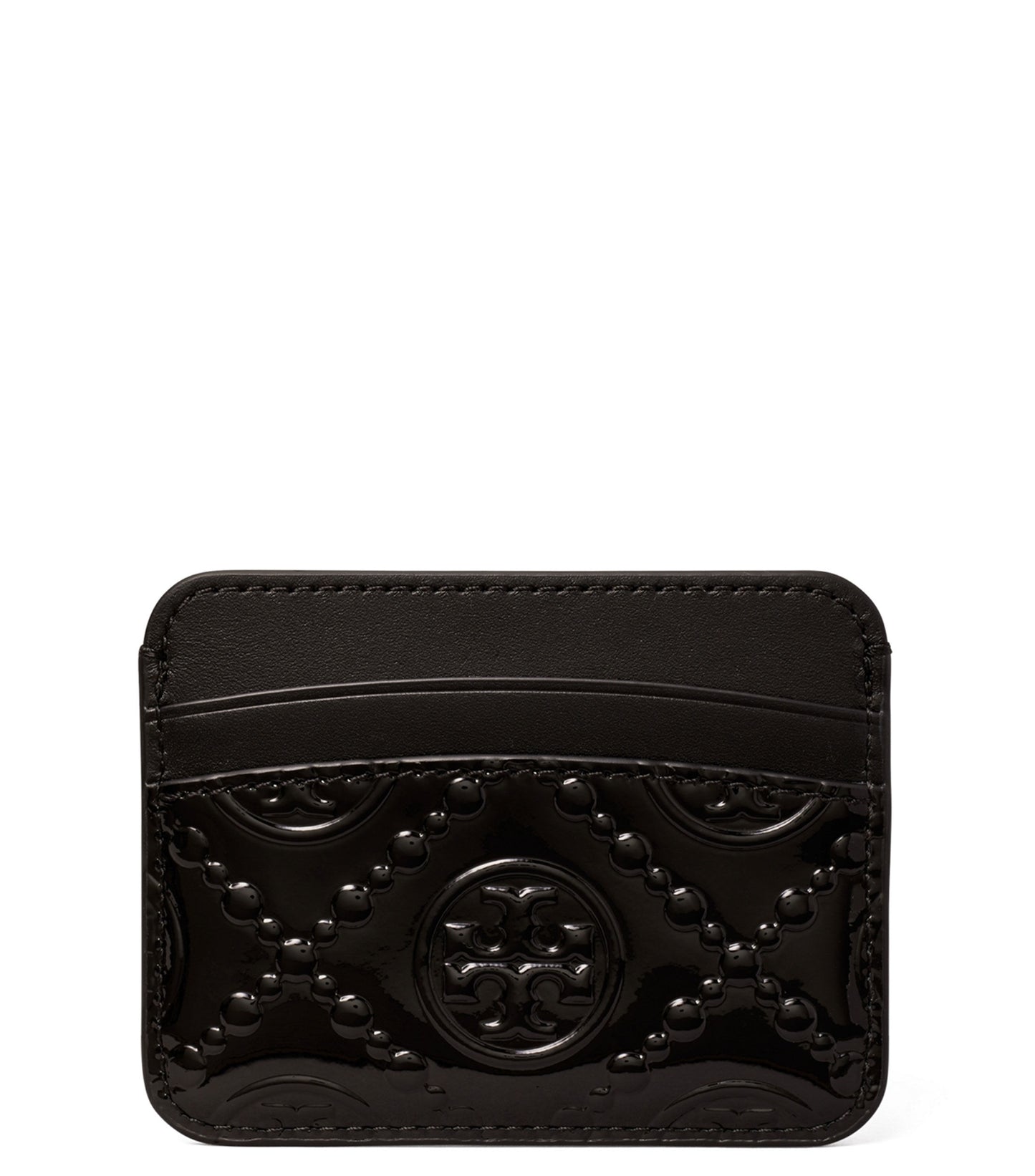 Tarjetero Tory Burch T Monogram Patent Card Case - Black