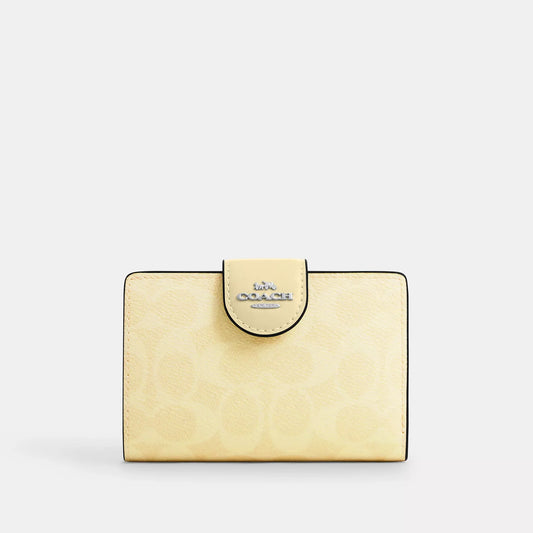 Cartera Coach 100% Original Medium Corner Zip Wallet Amarilla