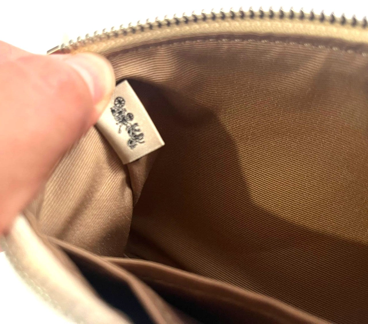 Monedero Coach Corner Zip Flower Printed Beige Morado