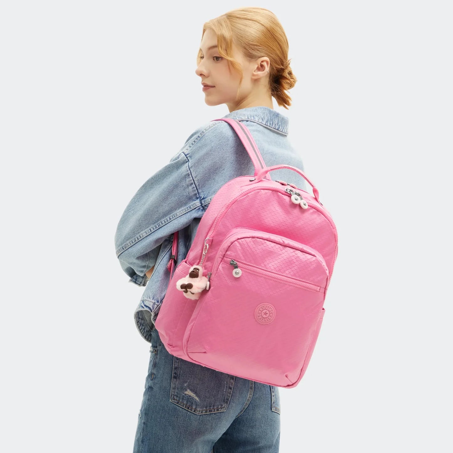 Mochila Kipling Seoul Grande 15" Laptop - Pink Mermaid Embossed