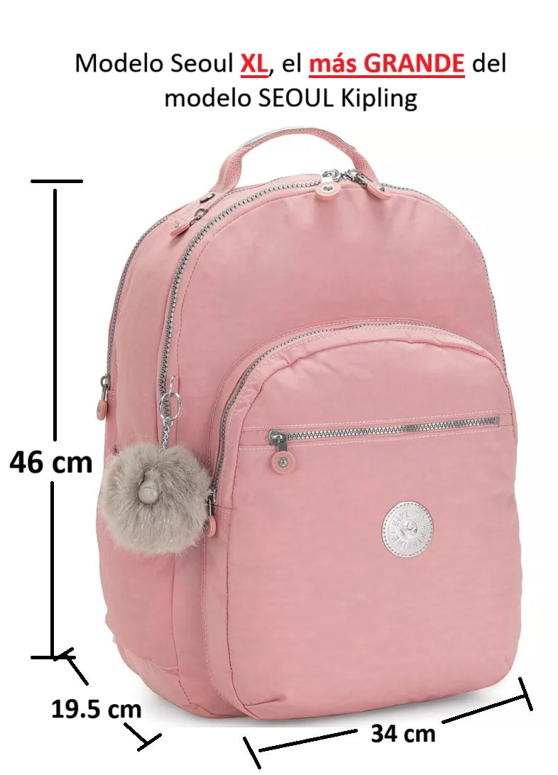Mochila Kipling Seoul Extra Grande 17" Laptop Backpack - BRIDAL ROSE