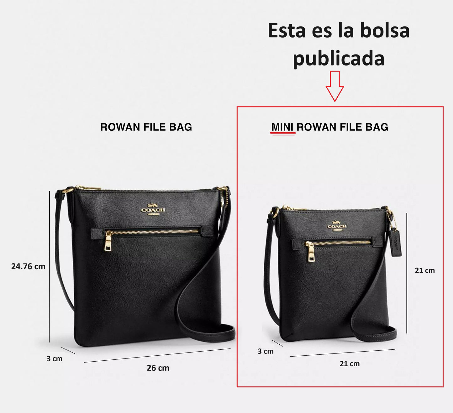 Bolsa Coach Mini Rowan File - Negro
