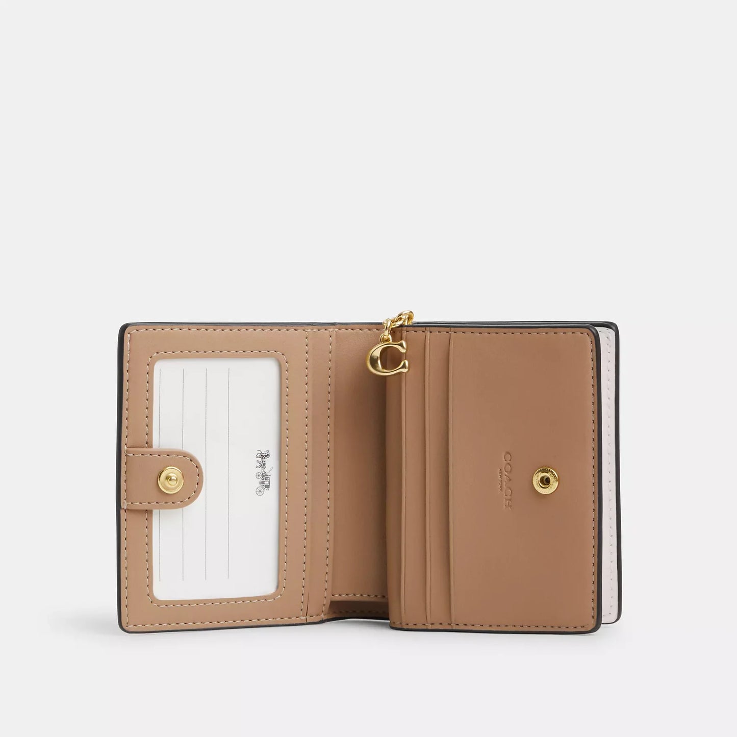 Cartera Coach Snap Wallet In Signature Canvas Flores