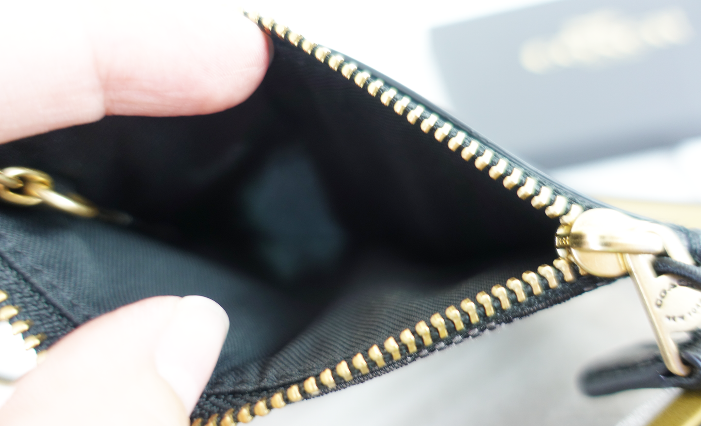 Monedero Tarjetero Coach Mini Skinny ID Card Case with box - Negro/Gris