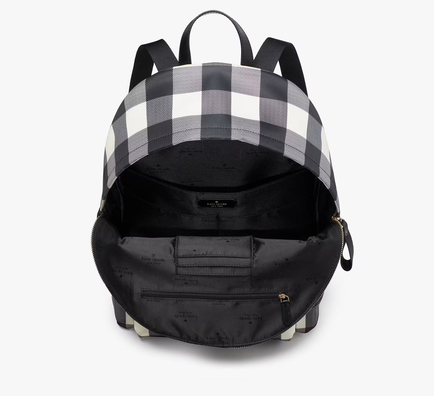 Mochila Kate Spade Chelsea Textured Gingham Print Blanco Negro