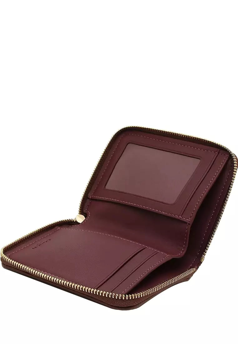Cartera Coach Small Zip Around Wallet In Signature Jacquard - Marrón