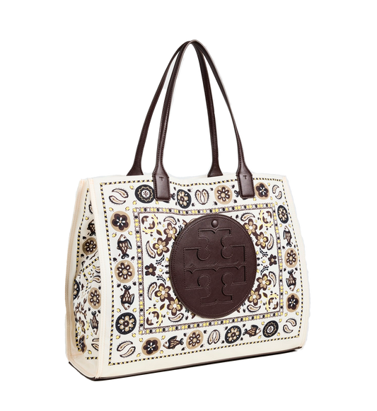 Tory Burch Ella Printed Tote Bag Beige