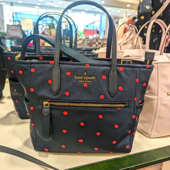 Bolsa Kate Spade Chelsea Medium Satchel - Azul Puntos Rosas