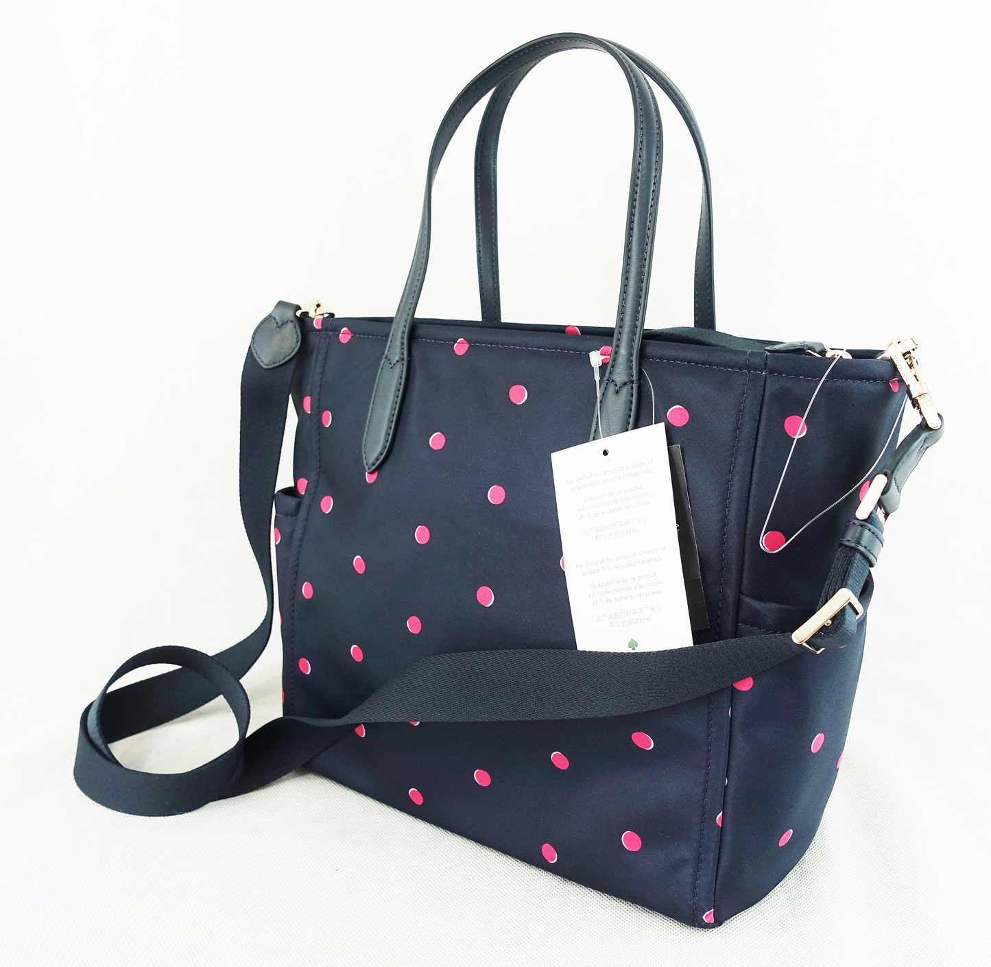 Bolsa Kate Spade Chelsea Medium Satchel - Azul Puntos Rosas