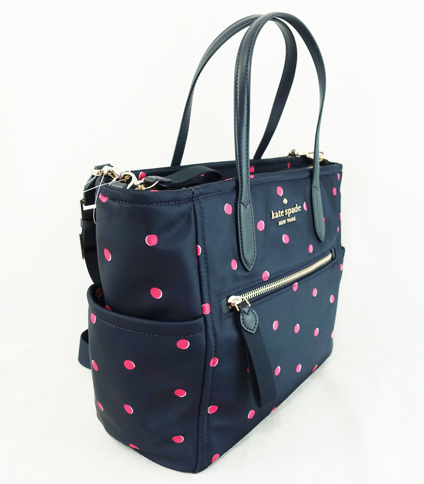 Bolsa Kate Spade Chelsea Medium Satchel - Azul Puntos Rosas