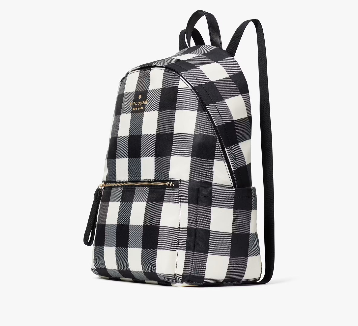 Mochila Kate Spade Chelsea Textured Gingham Print Blanco Negro