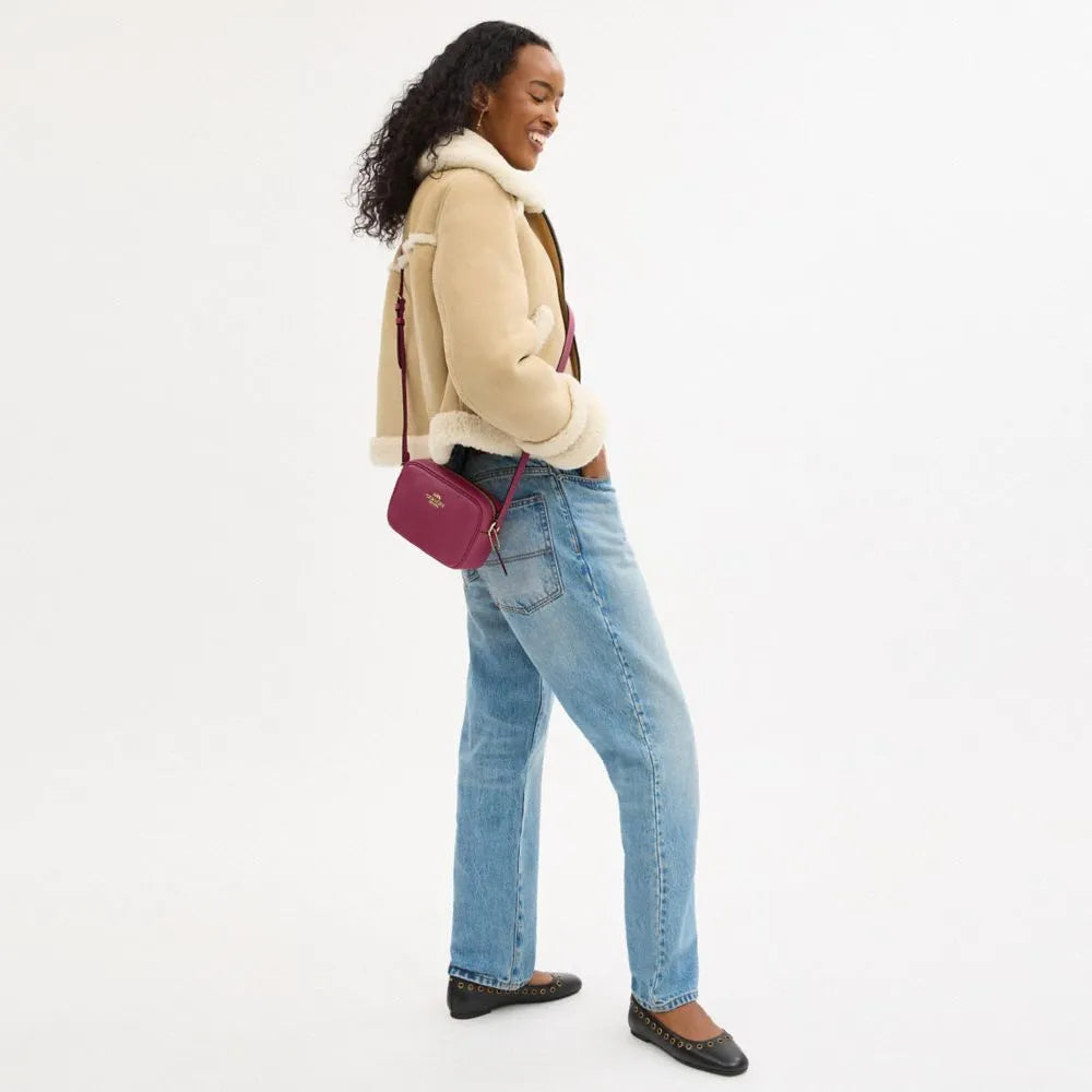 Bolsa Coach Mini Jamie Camera Bag - Gold / Pink