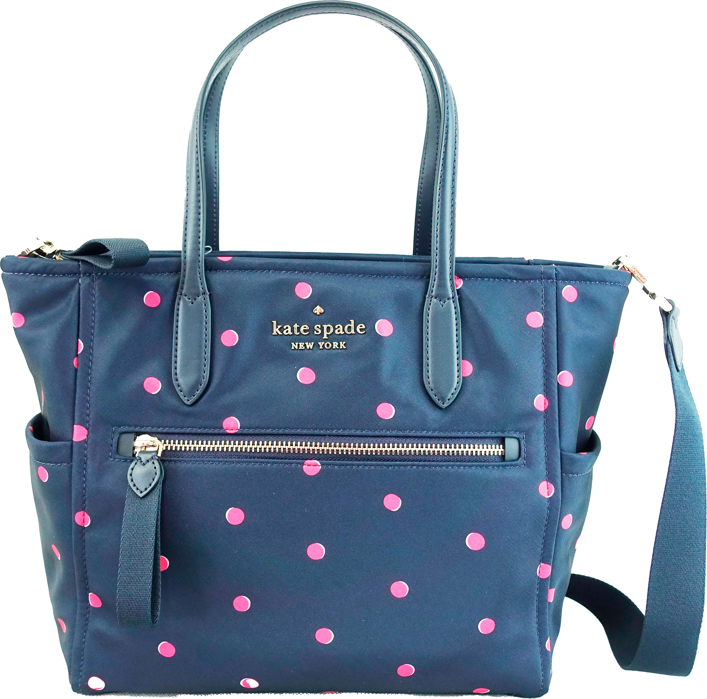 Bolsa Kate Spade Chelsea Medium Satchel - Azul Puntos Rosas