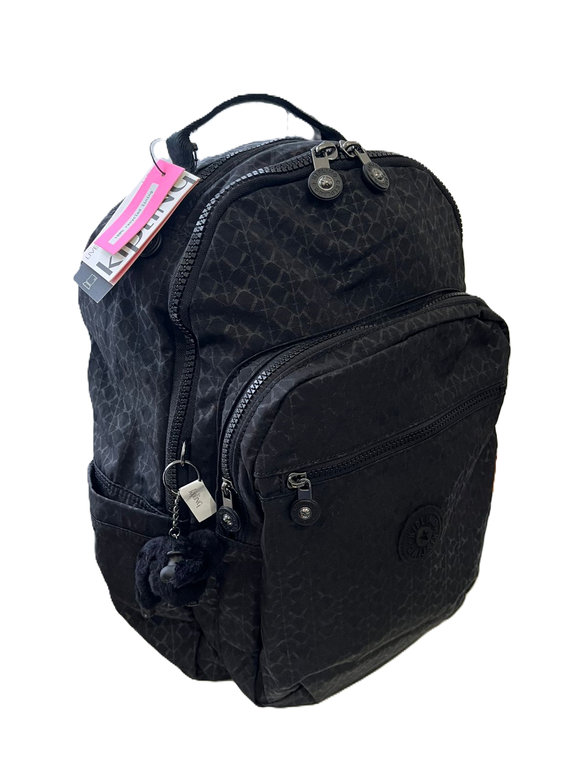 Mochila Kipling Seoul Grande Negro Signature Embossed