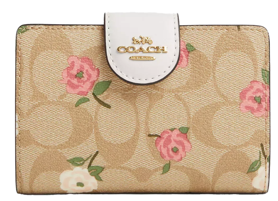Cartera Coach 100 Original Medium Corner Zip Wallet Flores illa Elite Fashion Suppliers