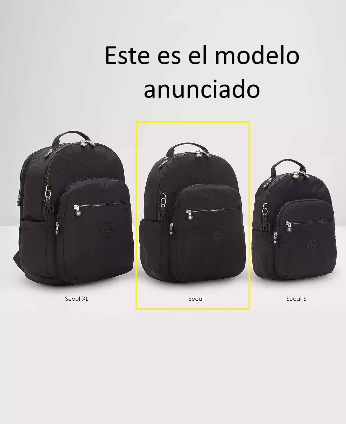 Mochila Kipling Seoul Grande Negro
