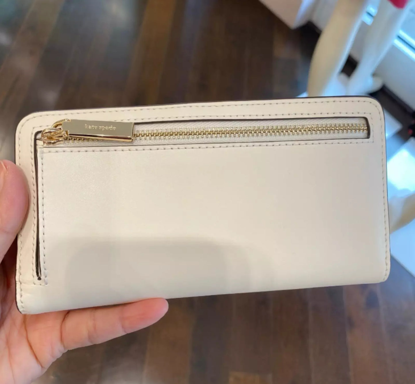 Cartera Kate Spade Large Slim Bifold Coffe Break Cream