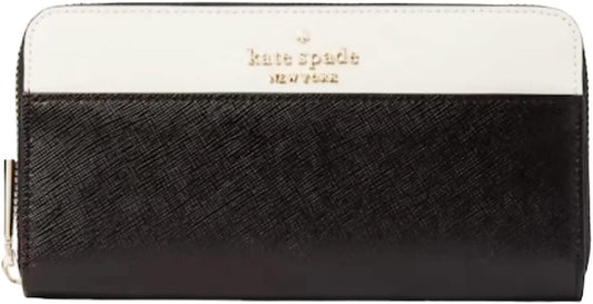 Cartera Kate Spade Staci Colorblock Saffiano Leather - NEGRO BLANCO PREMIUM