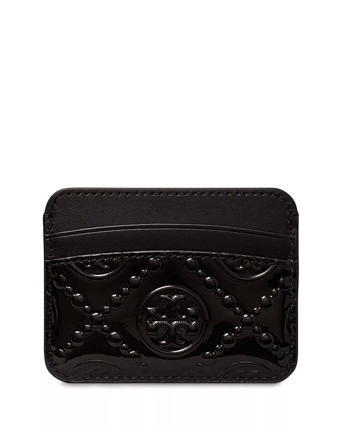 Tarjetero Tory Burch T Monogram Patent Card Case - Black