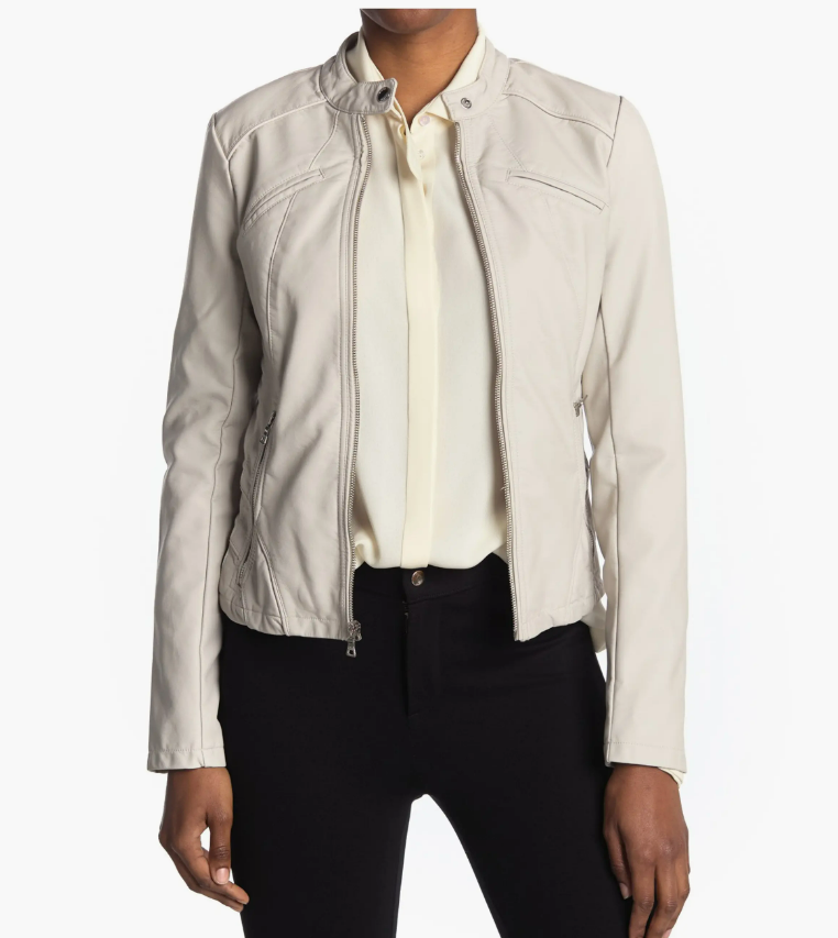 Chamarra Guess Para Mujer Piel Sintética Beige