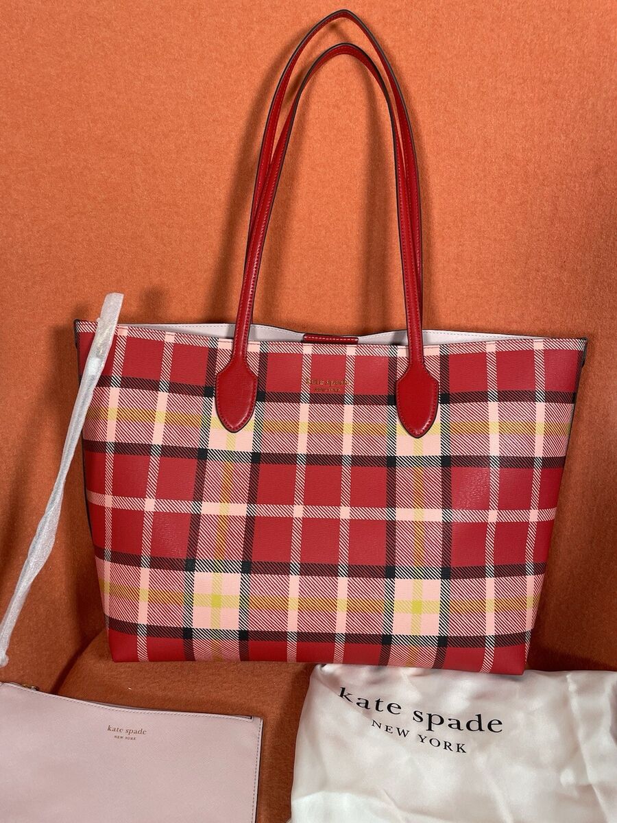 Bolsa Kate Spade Reversible Roja Cuadros