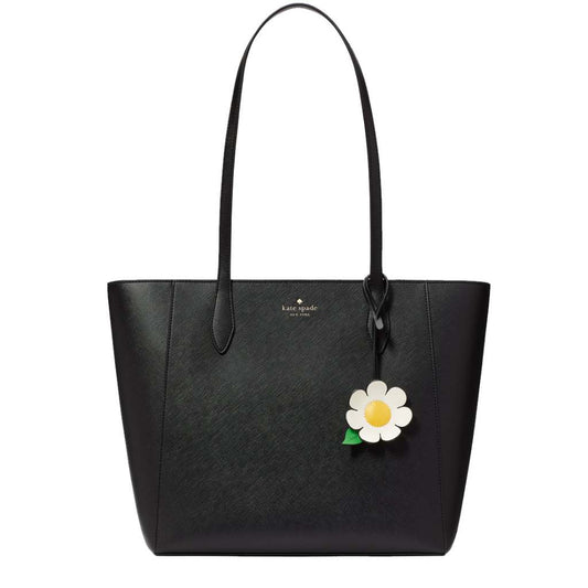 Bolsa Kate Spade DANA SAFFIANO PVC TOTE - NEGRO FLOR BLANCA