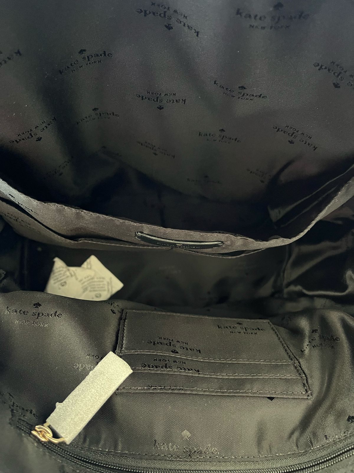 Mochila Kate Spade Chelsea Textured Gingham Print Blanco Negro