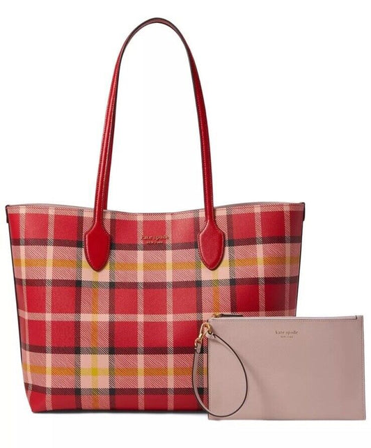 Bolsa Kate Spade Reversible Roja Cuadros