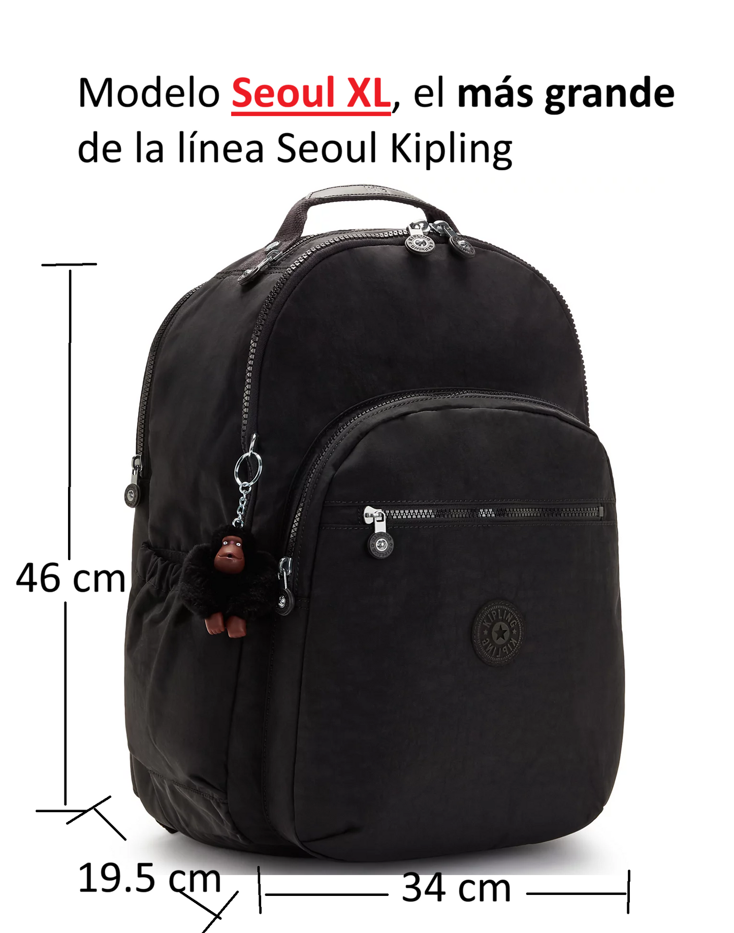 Mochila Kipling Seoul Extra Grande 17" Laptop - True Black