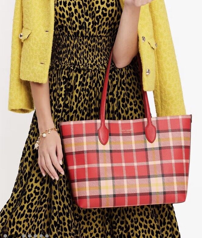 Bolsa Kate Spade Reversible Roja Cuadros