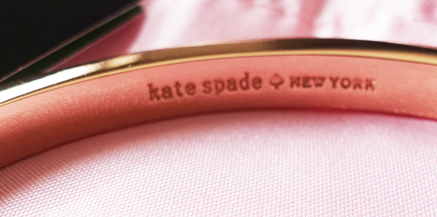 Pulsera Kate Spade Ready Set Bow Pave Bow Bangle Dorado Rosado