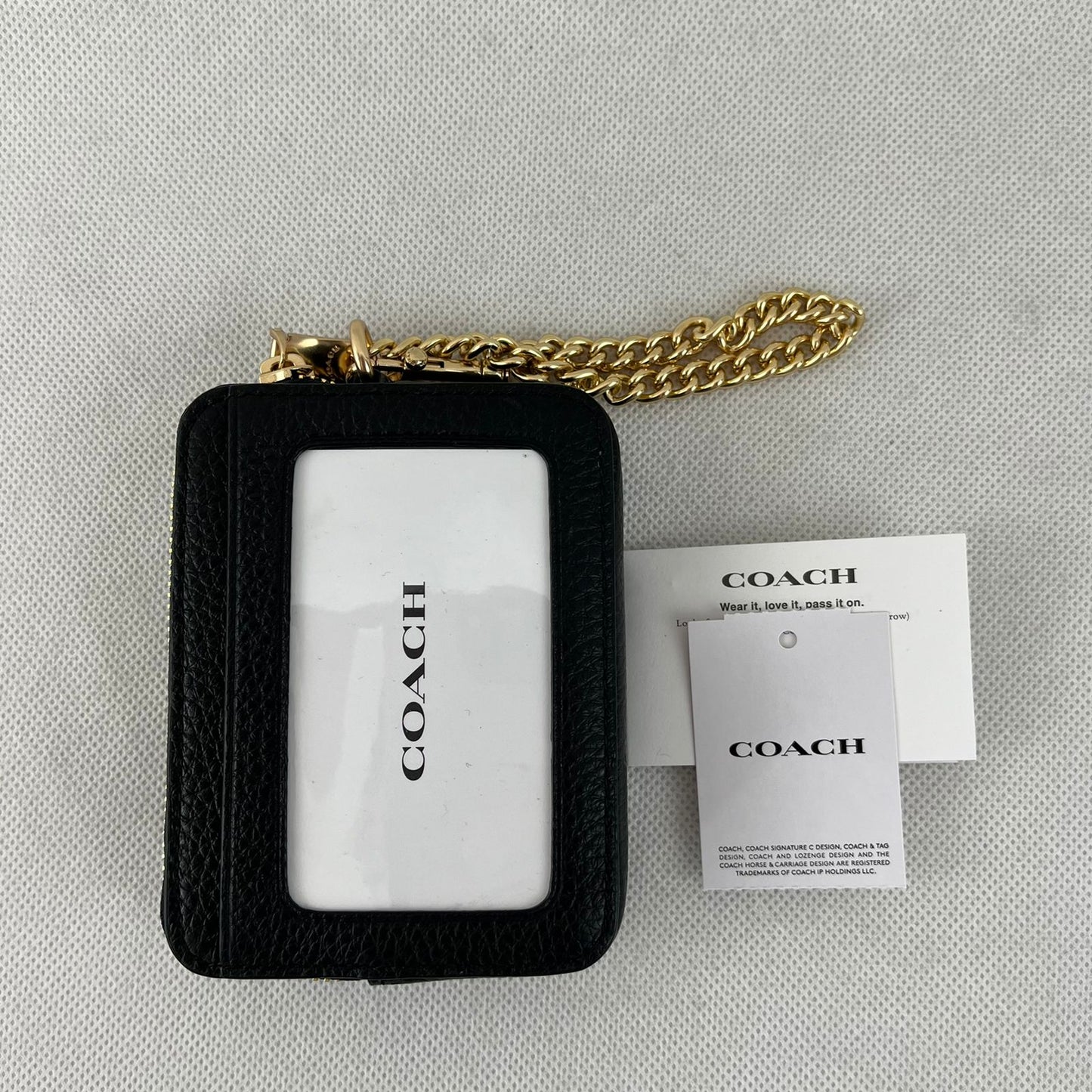 Monedero Coach Zip Card Case Negro