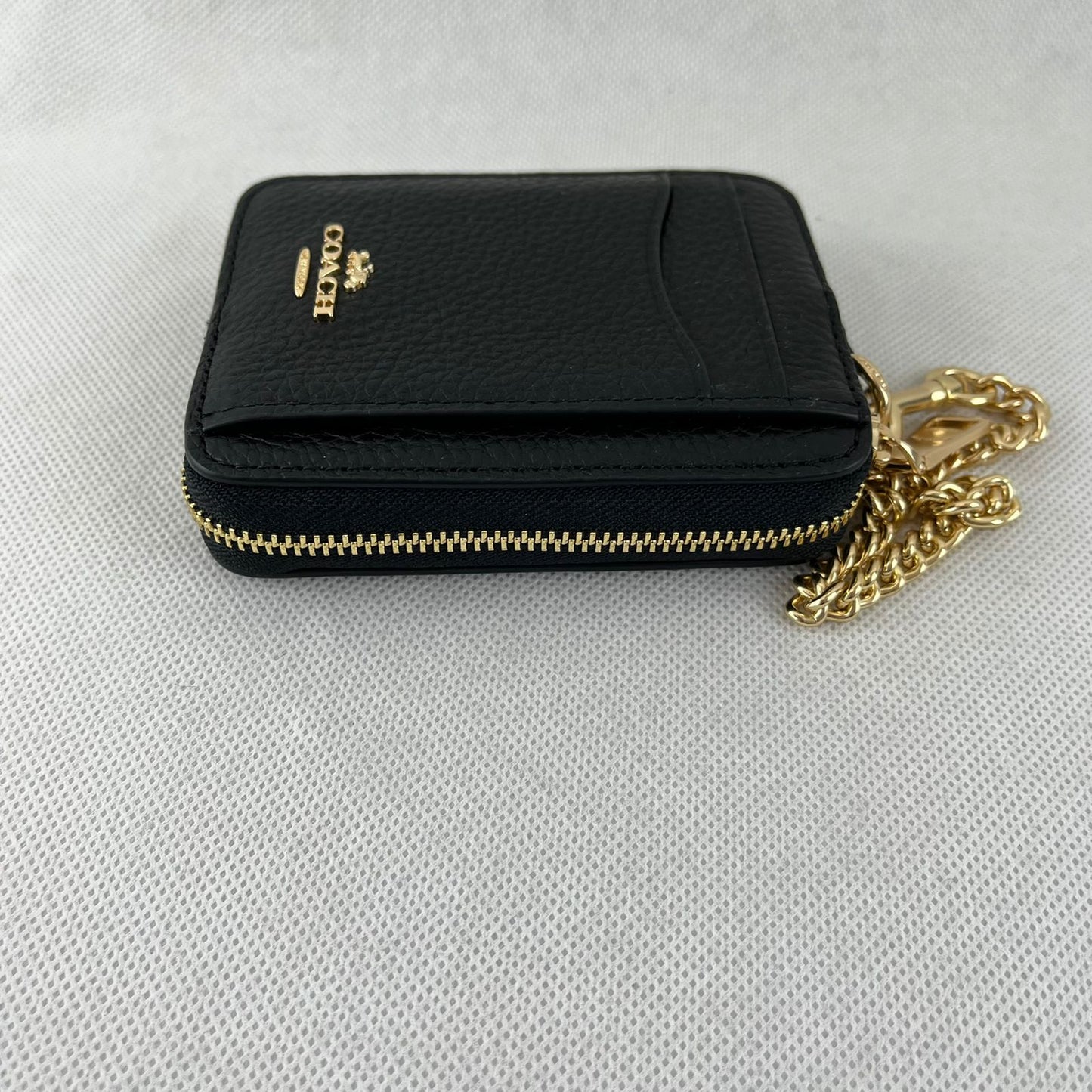 Monedero Coach Zip Card Case Negro