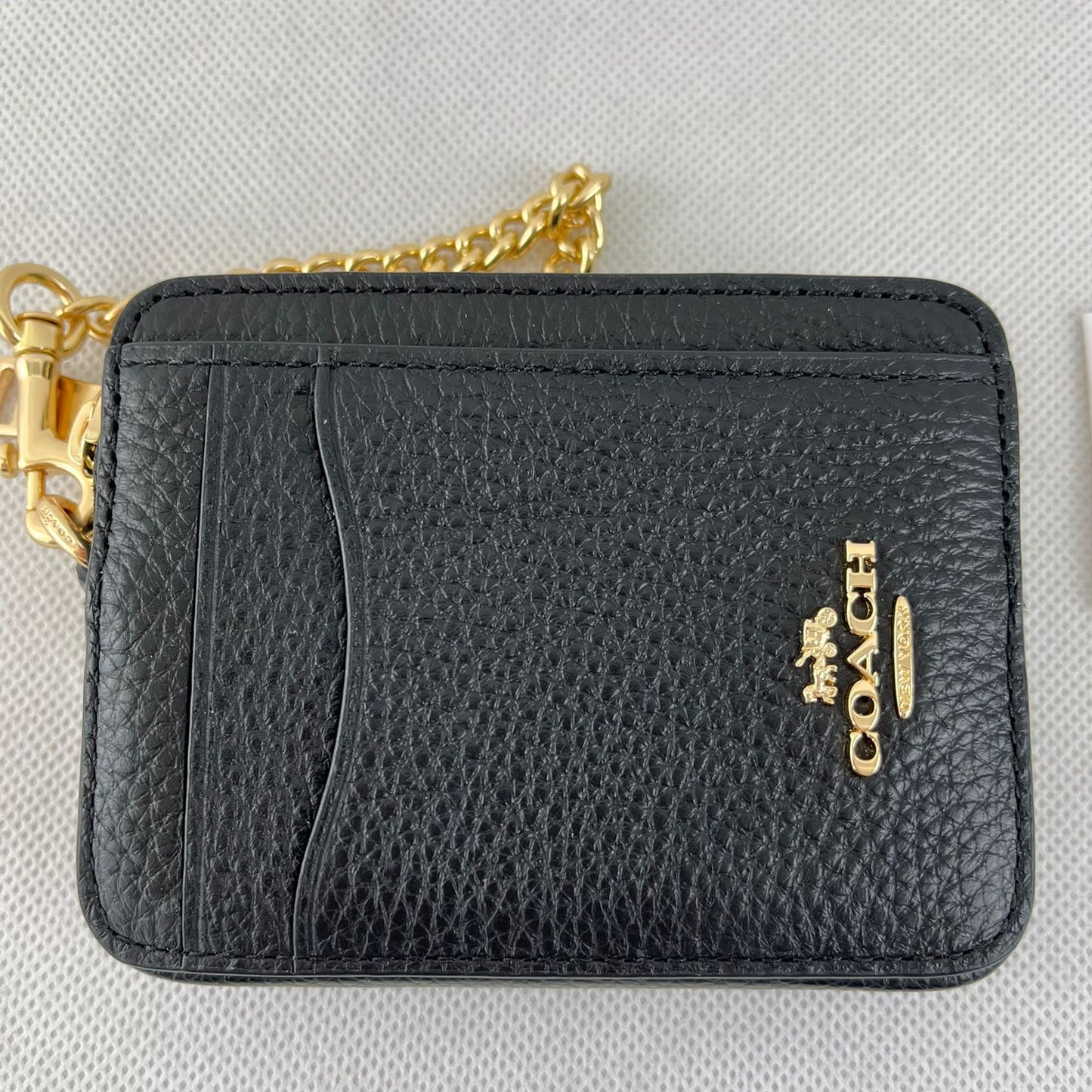 Monedero Coach Zip Card Case Negro