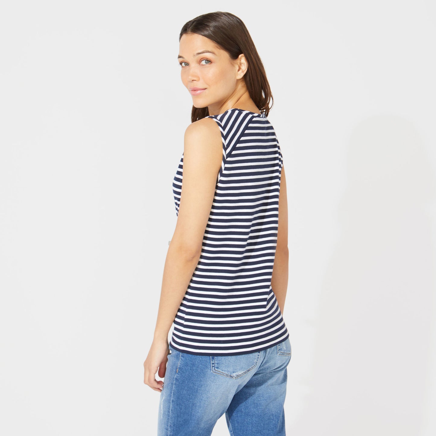 Blusa Nautica Mujer Stripe Sleeveless Knit Top
