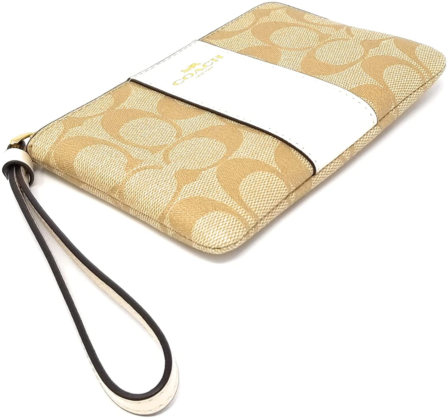 Monedero Coach Corner Zip Estampado Cafe Claro/Beige