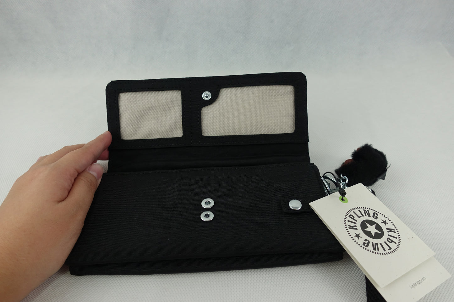 Cartera Kipling Rubi Large Wristlet Wallet Negro