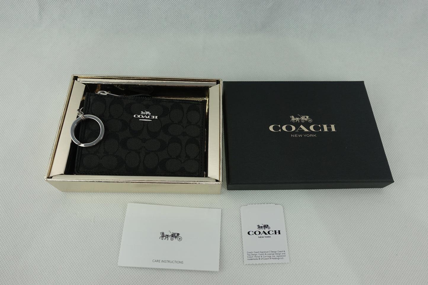 Tarjetero Coach Para Dama Signature Jacquard Mini ID Skinny Wallet