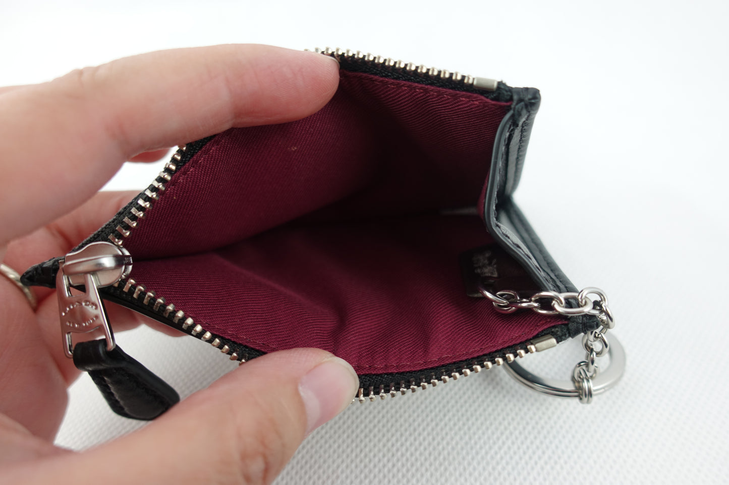 Tarjetero Coach Para Dama Signature Jacquard Mini ID Skinny Wallet