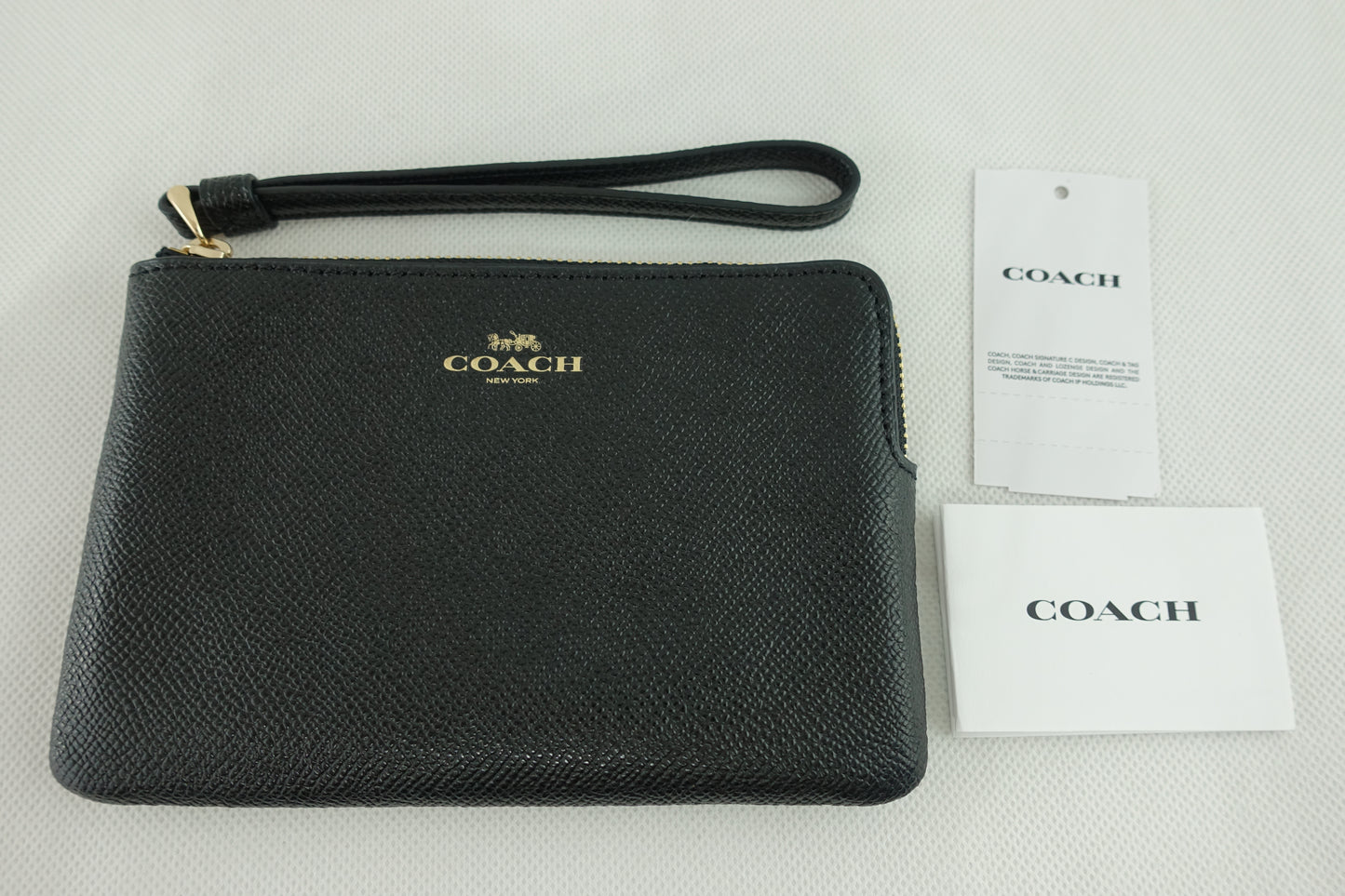 Monedero Coach Corner Zip Negro
