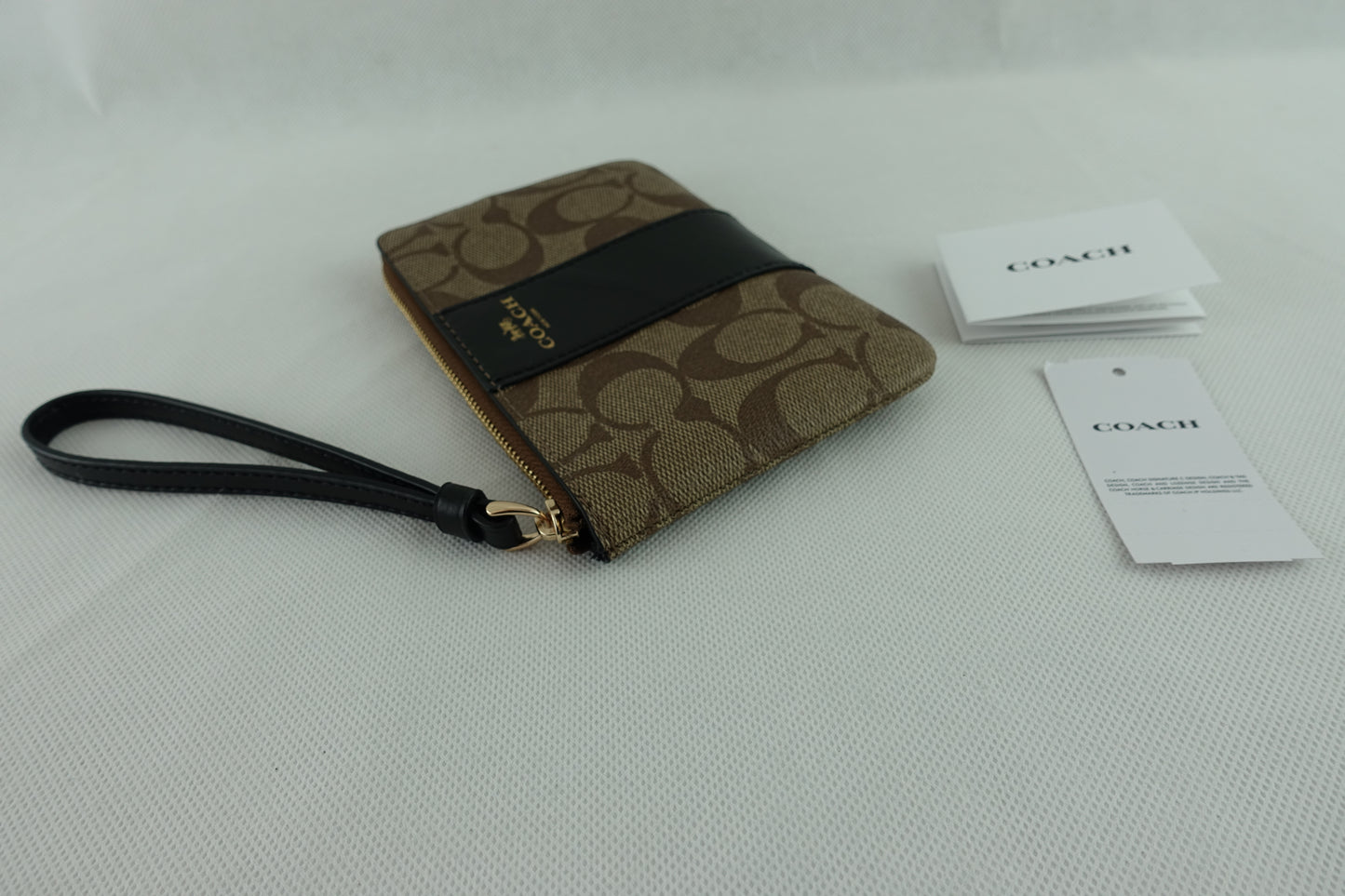 Monedero Coach Corner Zip Estampado Cafe