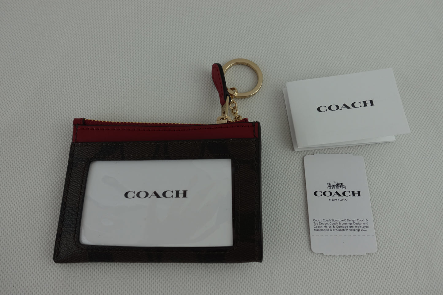 Tarjetero Coach Signature Mini Skinny Id Case Rojo