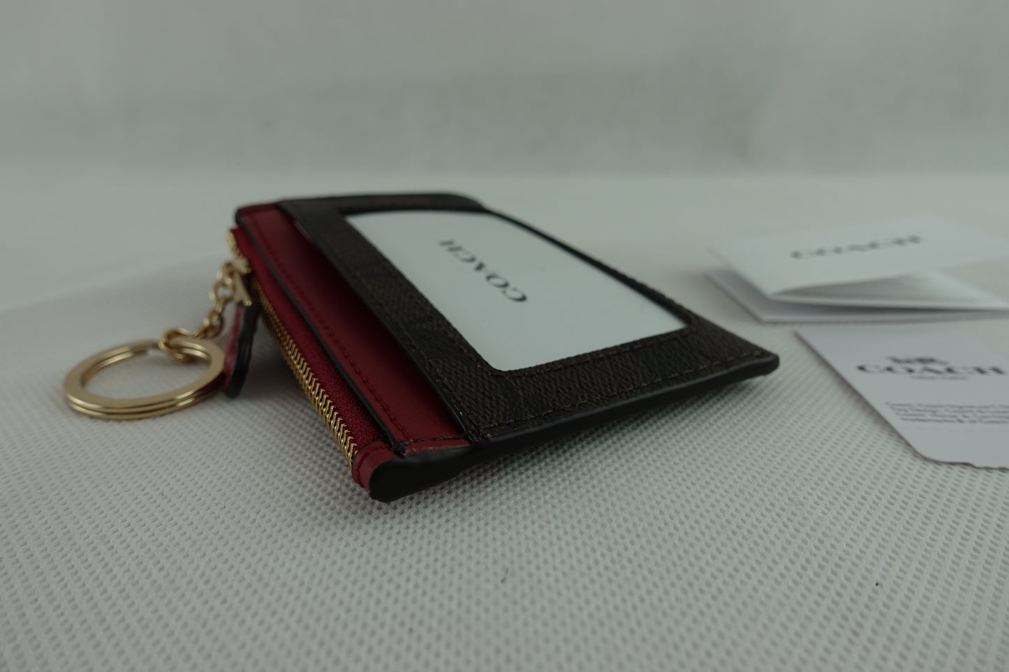 Tarjetero Coach Signature Mini Skinny Id Case Rojo